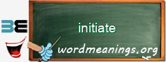 WordMeaning blackboard for initiate